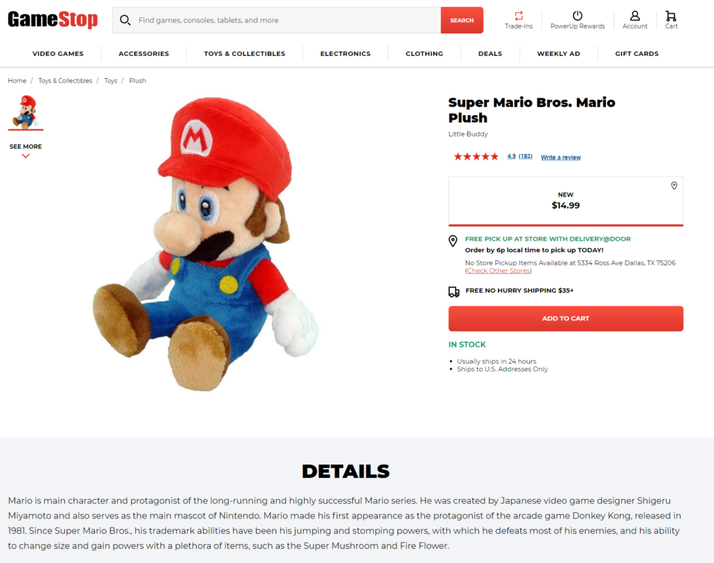 mario product description